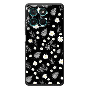 Чехлы с тематикой "ЦВЕТЫ" на Motorola Moto G77 (цветение на чорном)