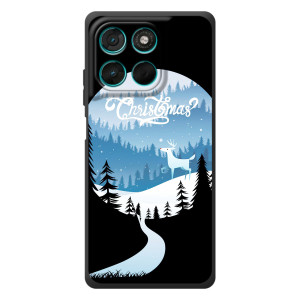 Силиконовый бампер на рождество для Motorola Moto G77 (Рождественский Олень)