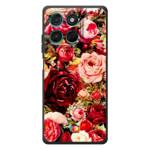 Силиконовый бампер с принтом (цветочки) на Мото Джи77 – Букет цветов