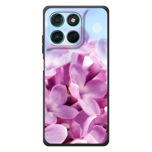 Силиконовый бампер с принтом (цветочки) на Мото Джи77 – Сиреневые цветы