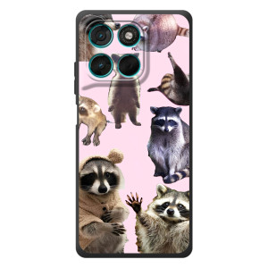 Силиконовый Чехол с Енотами на Motorola Moto G77 – Смешные Еноты