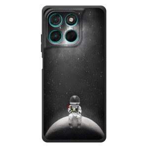 Силиконовый Чехол с принтом "Космонавты" на Motorola Moto G77 – Космонавт романтик