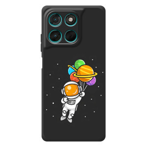 Силиконовый Чехол с принтом "Космонавты" на Motorola Moto G77 – Космонавт с шариками