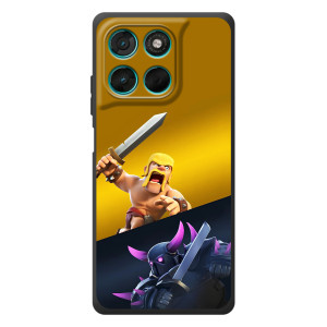 Чехол з героями Клеш Рояль для Motorola Moto G77 (Варвар против Пекка)