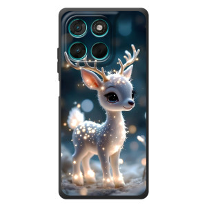 Яркий чехол для Motorola Moto G77 с Зимними Оленятами