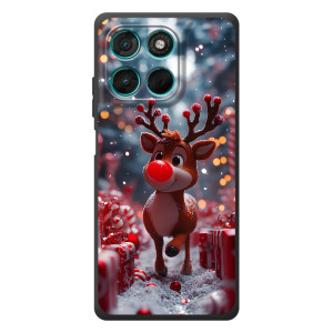 Яркий чехол для Motorola Moto G77 с Зимними Оленятами