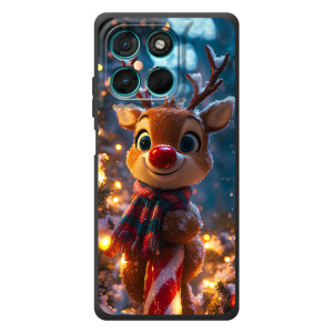 Яркий чехол для Motorola Moto G77 с Зимними Оленятами