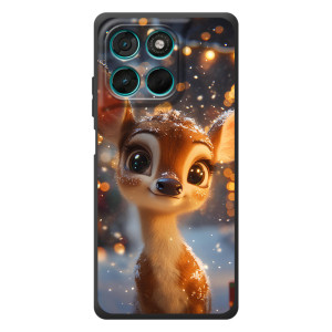 Яркий чехол для Motorola Moto G77 с Зимними Оленятами