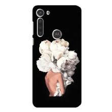 Чехлы (ART) Цветы на Motorola MOTO G8 (VPrint) – Білі квіти