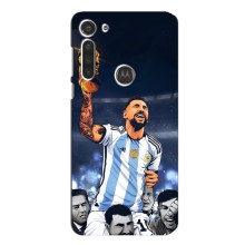 Чехлы для Motorola MOTO G8 (Leo чемпион) (AlphaPrint) (Месси с кубком)