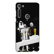 Чехлы для Motorola MOTO G8 (Leo чемпион) (AlphaPrint) (Месси в накидке)