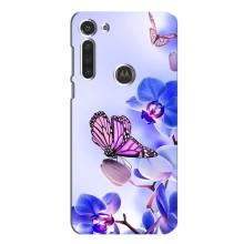 Чохли з квітами для Motorola MOTO G8 (VPrint) (Метелик на квітах)