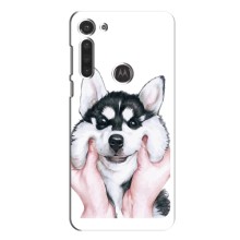 Чохол з Хаскі Motorola Moto G8 - (AlphaPrint) (Хаскі улибака)