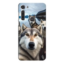 Чохол з Хаскі Motorola Moto G8 - (AlphaPrint) (Селфі Хаскі)