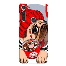 Чехлы с собаками для Motorola MOTO G8 (VPrint) (Собачка в шапке)