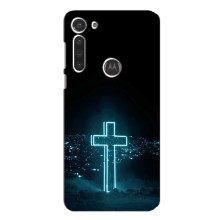 Чехол для Motorola MOTO G8 (AlphaPrint) - (Христианские) (Крест и город)