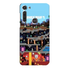 Чехол Майнкрафт на Motorola MOTO G8 (AlphaPrint) Minecraft (фон Minecraft)