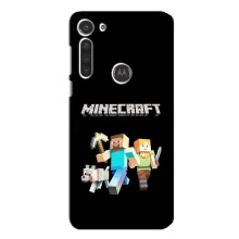 Чехол Майнкрафт на Motorola MOTO G8 (AlphaPrint) Minecraft (герои Minecraft)