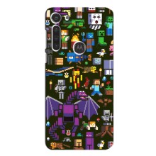 Чехол Майнкрафт на Motorola MOTO G8 (AlphaPrint) Minecraft (Коллаж Майнкрафт)