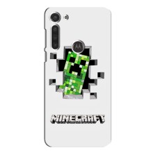 Чехол Майнкрафт на Motorola MOTO G8 (AlphaPrint) Minecraft (крипер Майнкрафт)