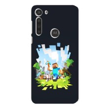 Чехол Майнкрафт на Motorola MOTO G8 (AlphaPrint) Minecraft (персонажи Minecraft)