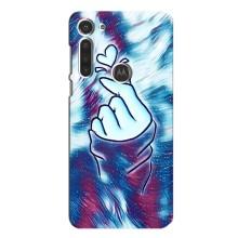 Чехол с принтом для Motorola MOTO G8 (AlphaPrint - Знак сердечка)