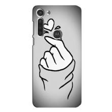 Чехол с принтом для Motorola MOTO G8 (AlphaPrint - Знак сердечка)