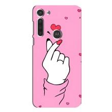 Чохол з принтом для Motorola MOTO G8 (AlphaPrint - Знак сердечка)