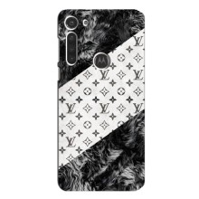 Чехол Стиль Louis Vuitton на Motorola Moto G8 (LV на белом)