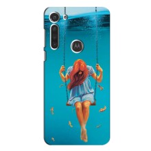 Чехол Стильные девушки на Motorola Moto G8 (Девушка на качели)