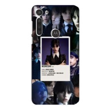 Чехлы Венсдей на Motorola MOTO G8 Уэнсдей (AlphaPrint) (коллаж Уэнздей)