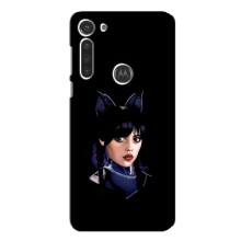 Чехлы Венсдей на Motorola MOTO G8 Уэнсдей (AlphaPrint) (серьезная Уэнздей)