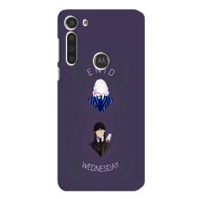 Чехлы Венсдей на Motorola MOTO G8 Уэнсдей (AlphaPrint) (Уэнздей и подруга)