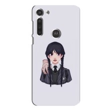Чехлы Венсдей на Motorola MOTO G8 Уэнсдей (AlphaPrint) (Уэнздей и Вещь)