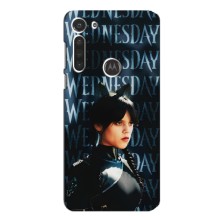 Чехлы Венсдей на Motorola MOTO G8 Уэнсдей (AlphaPrint) (Уэнздей кошка)