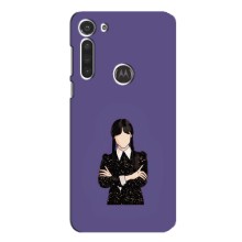 Чехлы Венсдей на Motorola MOTO G8 Уэнсдей (AlphaPrint) (Уэнздей в черном)