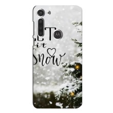 Новорічні, Святкові Чохли для Motorola MOTO G8 - 2024 год (Let it snow)