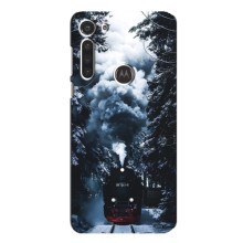 Новорічні, Святкові Чохли для Motorola MOTO G8 - 2024 год (Зимовий потяг)