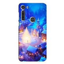 Рождественские Чехлы для Motorola MOTO G8 (VPrint) (Рождественский город)