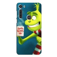 Рождественские Чехлы для Motorola MOTO G8 (VPrint) (Зеленый Гринч)