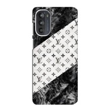 Чехол Стиль Louis Vuitton на Motorola MOTO G82 (LV на белом)