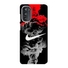 Силиконовый Чехол на Motorola MOTO G82 с картинкой Nike (Nike дым)