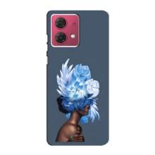 Чехлы (ART) Цветы на Motorola MOTO G84 (VPrint) (Квіти на голові)