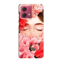 Чехлы (ART) Цветы на Motorola MOTO G84 (VPrint) (Очі в квітах)