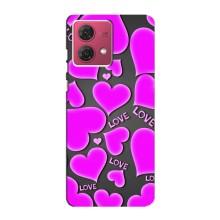 Чехлы для любимой на Моторола МОТО G84 (VPrint) (Pink hearts)