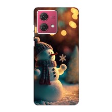 Чехлы на Новый Год Motorola MOTO G84 (Снеговик праздничный)