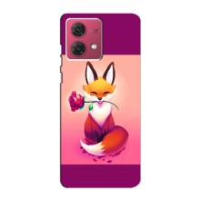 Чохли з картинкою Лисичка для Motorola MOTO G84 (VPrint) (Лиса з трояндою)