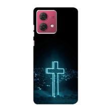 Християнські Чохли для Motorola MOTO G84 (AlphaPrint) (Хрест і місто)