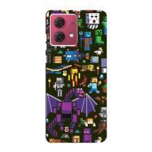 Чохол Майнкрафт на Motorola MOTO G84 (AlphaPrint) Minecraft (Колаж Майнкрафт)