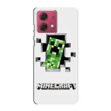 Чохол Майнкрафт на Motorola MOTO G84 (AlphaPrint) Minecraft (кріпер Майнкрафт)
